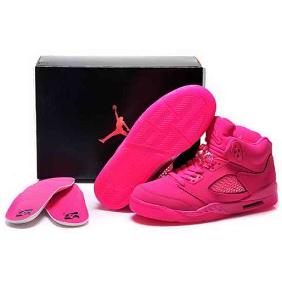 Air Jordan 5 Shoes 2015 Womens All Rose Red